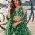 GREEN NET THREAD WITH ZARI AND SEQUINCE WORK FESTIVE LEHENGA CHOLI SET FOR WOMEN'S