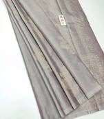 Grey silk blend jacuard work festival saree with unstitched blouse piece
