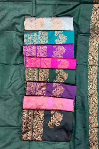 Grey silk blend jacuard work festival saree with unstitched blouse piece