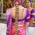 Pink purple silk blend jacuard work festival saree with unstitched blouse piece