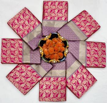 Pink purple silk blend jacuard work festival saree with unstitched blouse piece 5