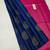 Blue pink silk blend jacuard work festival saree with unstitched blouse piece