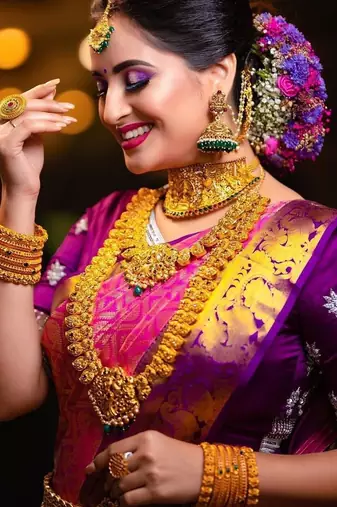 Pink purple silk blend jacuard work festival saree with unstitched blouse piece