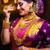 Pink purple silk blend jacuard work festival saree with unstitched blouse piece