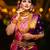 Pink purple silk blend jacuard work festival saree with unstitched blouse piece