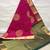 Pink green silk blend jacuard work festival saree with unstitched blouse piece