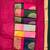 Pink green silk blend jacuard work festival saree with unstitched blouse piece