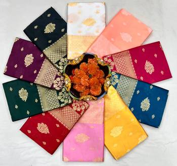 Rani pink silk blend jacuard work festival saree with unstitched blouse piece 4