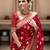 Red silk blend jacuard work festival saree with unstitched blouse piece