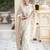 White silk blend jacuard work festival saree with unstitched blouse piece