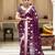 Wine silk blend jacuard work festival saree with unstitched blouse piece