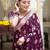 Wine silk blend jacuard work festival saree with unstitched blouse piece