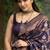 Blue silk blend jacuard work festival saree with unstitched blouse piece