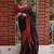 Black red linen jacuard work festival saree with unstitched blouse piece