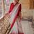 White red linen jacuard work festival saree with unstitched blouse piece