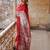 White red linen jacuard work festival saree with unstitched blouse piece