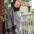 Grey black linen jacuard work festival saree with unstitched blouse piece