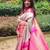 Grey pink silk blend jacuard work festival saree with unstitched blouse piece