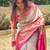 Grey pink silk blend jacuard work festival saree with unstitched blouse piece