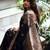 Black silk blend jacuard work festival saree with unstitched blouse piece