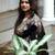 Black silk blend jacuard work festival saree with unstitched blouse piece