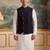 Men's black jacquard koti for men | solid woven mandarin collar nehru jacket | ethnic traditional waistcoat