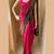 Pink silk blend jacuard work festival saree with unstitched blouse piece