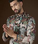 Men's black georgette kurta | solid embroidered ethnic kurta | stylish traditional indian kurta for festive & party wear