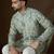 Men's sea green georgette kurta | solid embroidered ethnic kurta | stylish traditional indian kurta for festive & party