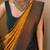 Yellow green silk blend jacuard work festival saree with unstitched blouse piece