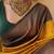 Yellow green silk blend jacuard work festival saree with unstitched blouse piece