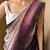White blue silk blend jacuard work festival saree with unstitched blouse piece