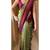 Pista wine silk blend jacuard work festival saree with unstitched blouse piece