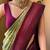 Pista wine silk blend jacuard work festival saree with unstitched blouse piece