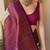 Pista wine silk blend jacuard work festival saree with unstitched blouse piece