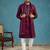 Men's purple silk blend ethnic motifs embroidered kurta with dupatta | traditional ethnic kurta set | festive & wedding