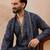 Men's blue viscose rayon bandhani printed kurta with dupatta | traditional ethnic kurta set | festive & wedding wear