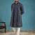 Men's blue viscose rayon bandhani printed kurta with dupatta | traditional ethnic kurta set | festive & wedding wear