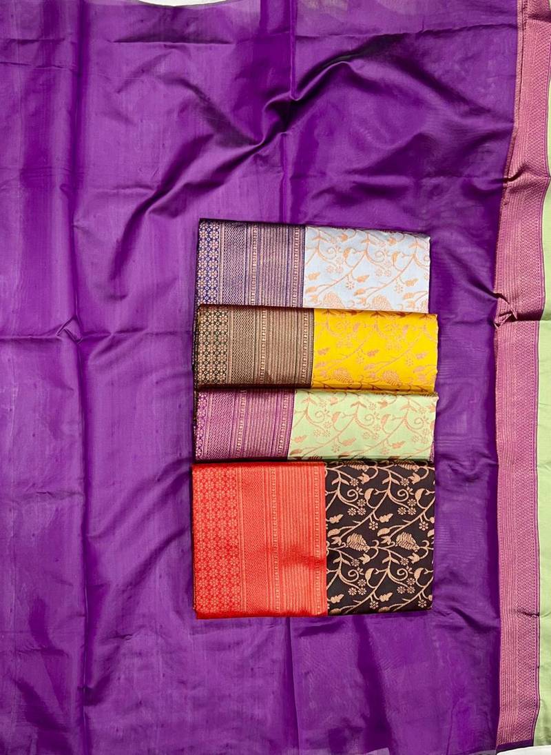 Black red silk blend jacuard work festival saree with unstitched blouse piece