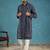 Men's blue viscose rayon bandhani printed kurta with dupatta | traditional ethnic kurta set | festive & wedding wear