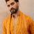 Men's rust viscose rayon bandhani printed kurta with dupatta | traditional ethnic kurta set | festive & wedding wear