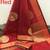 Red silk blend jacuard work festival saree with unstitched blouse piece