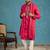 Men's pink silk blend solid embroidered kurta with dupatta | traditional ethnic kurta set | festive & wedding wear