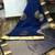 Navy blue silk blend jacuard work festival saree with unstitched blouse piece