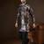 Black velvet geometric printed kurta with trouser set | designer ethnic wear for men