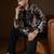 Black velvet geometric printed kurta with trouser set | designer ethnic wear for men