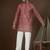 Red georgette solid embroidered kurta with trouser set | designer ethnic wear for men