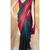 Green pink silk blend jacuard work festival saree with unstitched blouse piece