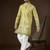 Yellow georgette solid embroidered kurta with trouser set | designer ethnic wear for men