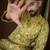Yellow georgette solid embroidered kurta with trouser set | designer ethnic wear for men